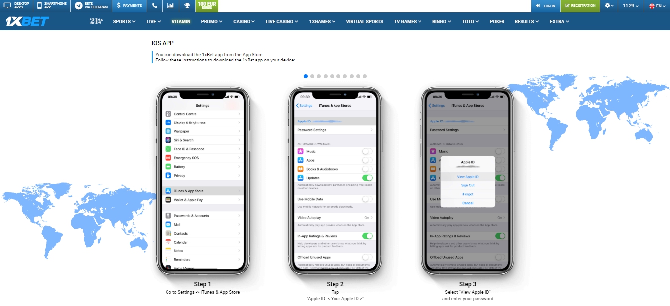 1xbet mobile ios